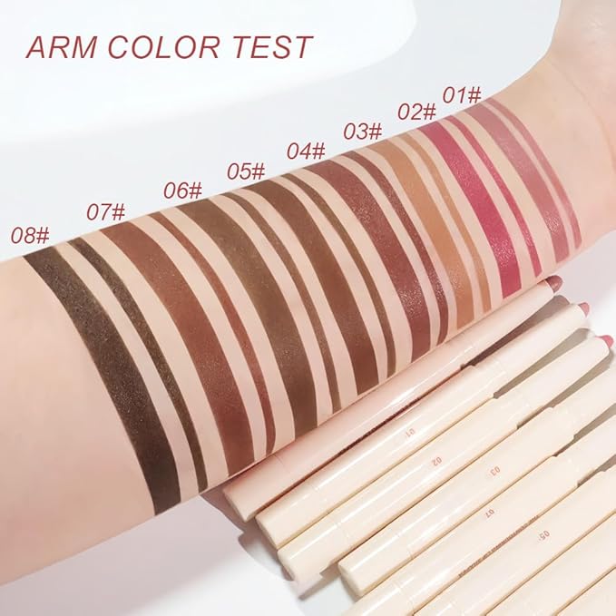 SUAKE Plump Matt Lipstick Lipliner Pencil Pack,Waterproof Crayon with Silicone Smudger for Define Contours & Sculpting Lip, Longwear Moisture Smooth Creamy Formula for Lip Makeup (04# Lunge)