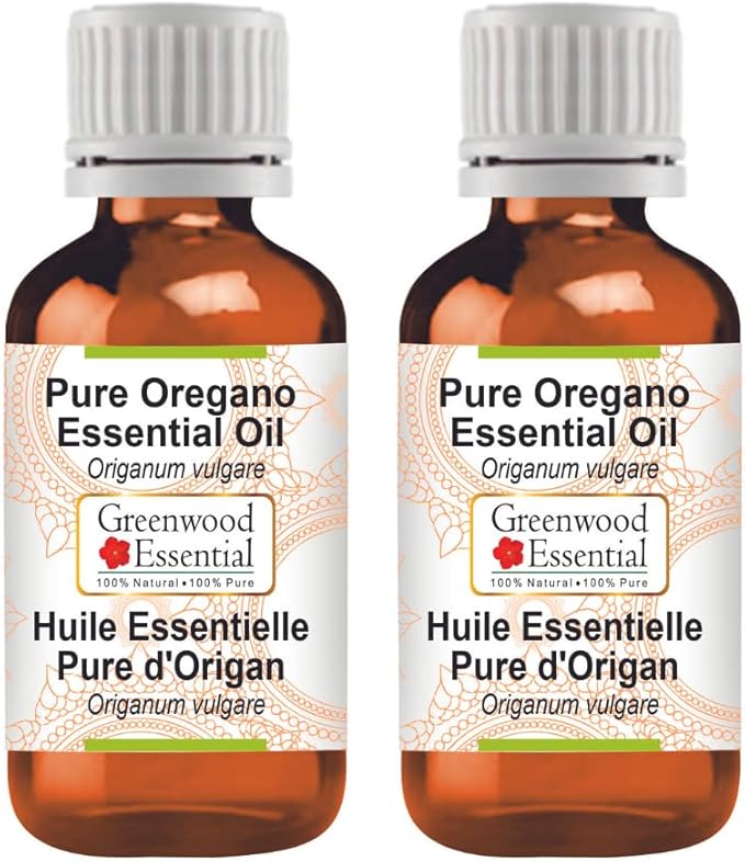 Greenwood Essential Pure Oregano Essential Oil (Origanum vulgare) Steam Distilled (Pack of Two) 100ml X 2 (6.76 oz)