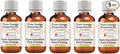 Greenwood Essential Pure Orange Essential Oil (Citrus sinensis) Steam Distilled (Pack of Five) 100ml X 5(16.9 oz)