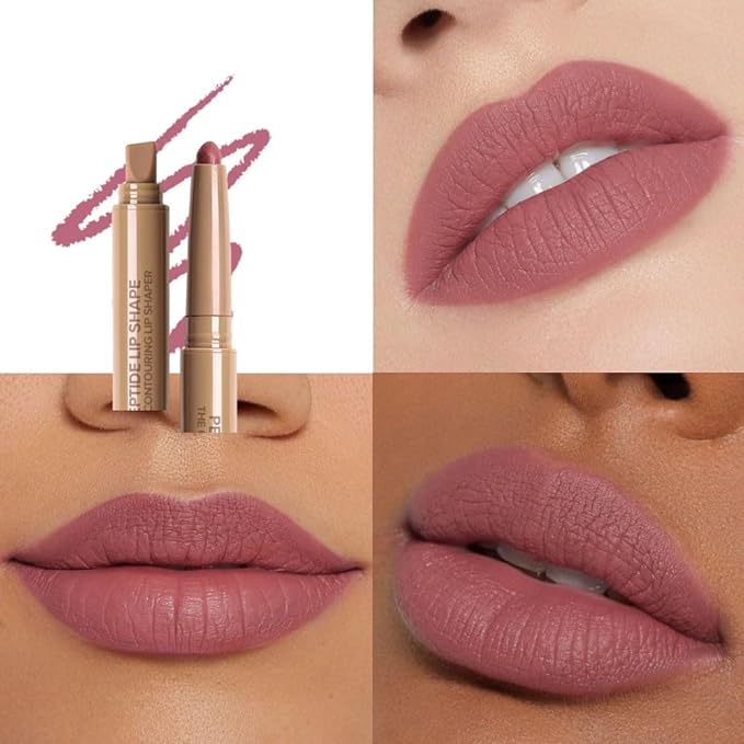 SUAKE Plump Matt Lipstick Lipliner Pencil Pack,Waterproof Crayon with Silicone Smudger for Define Contours & Sculpting Lip, Longwear Moisture Smooth Creamy Formula for Lip Makeup-01 Plum