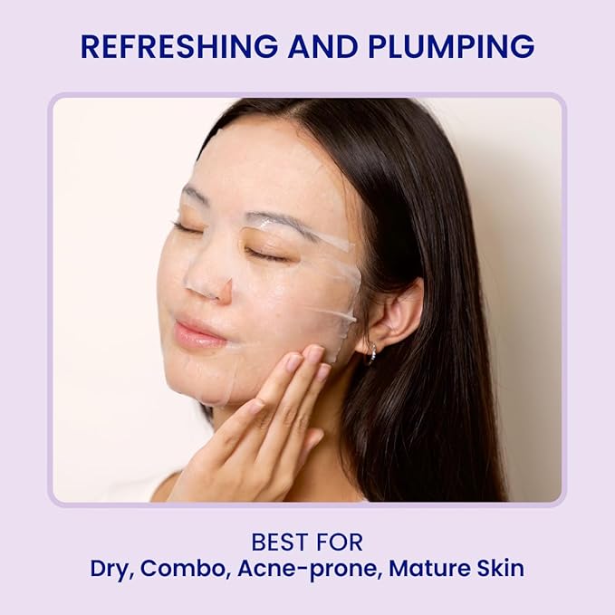 FACETORY K Beauty Face Mask Skin Care - SEA THE RADIANCE PLUMPING Sheet Mask with Peptides & Seaweed Extract | Hydrates, Firms, Rejuvenates (10 Pack)