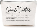Soul Sister Gifts for Women Makeup Bag Best Friend Birthday Gifts Sister Gifts Cosmetic Bag Friendship Gifts Bestie Gifts for Women Girls Cousin Travel Toiletry Bag Christmas Graduation Gifts