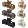 79Style 6pcs Claw Clips For Thick Hair Square Hair Clips Large Small Hair Claws Clips No Slip Plastic Hair Clip For Girls Curly Long Hair (6 Muti Coloreed -Coffee)