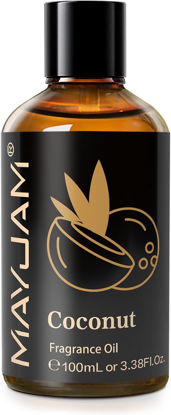 MAYJAM 100ML/3.38FL.OZ Coconut Fragrance Oils with Glass Dropper, Essential Oils for Diffusers for Home, Long Lasting Scented Oils for Diffusers Soap Candle Making
