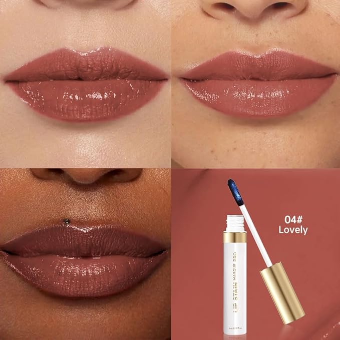 Lip Stain Peel Off – Wipe-Off Lip Stain Tattoo | Long Lasting Waterproof Lip Tint, High-Pigment Matte Lip Color, Smudge & Transfer Proof Lip Stains Masque, Kiss-Proof All-Day Lip Makeup 04#