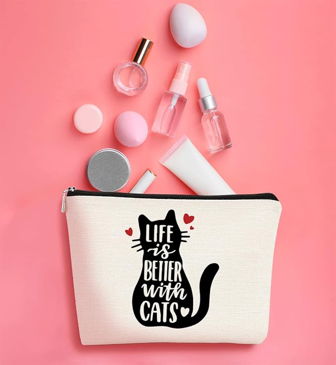 Cat Ketten Makeup Bag - Cosmetic Accessory Gift for Cat Lovers, Women & Girls