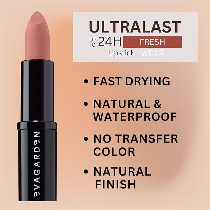 EVAGARDEN The Matte Lipstick - Velvety Texture and Vibrant Ultra-Matte Finish - Pigmented, Soft and Silky Formula and Smooth Application - Offers Bold Saturated Color - 636 Classic Nude - 0.1 oz