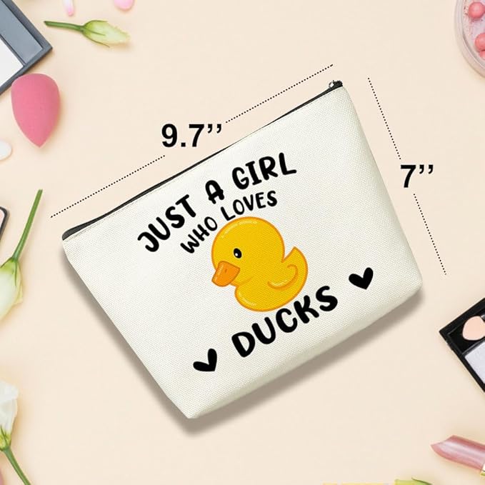VICBOU Cute Duck Makeup Bag Duck Gifts for Women Girls Duck Decor Stuff Merch for Duck Lover Funny Christmas Birthday Gifts for Teens Best Friend Daughter BFF Sister Who Loves Ducks Cosmetic Bag