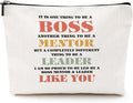 Boss Gifts Makeup Bag Leadership Gifts Boss Lady Gifts for Women Thank You Gifts Cosmetic Bag Inspirational Zipper Pouch Appreciation Gifts for Coworkers Supervisor Mentor Christmas Birthday Gifts