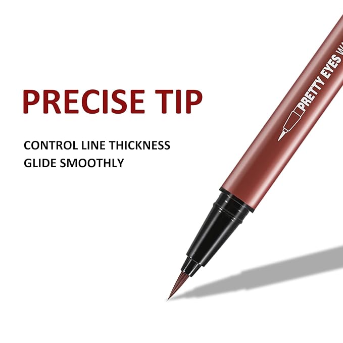 Boobeen Liquid Eyeliner Pen, Matte Eye Liner with Precision Tip, Long Lasting Eyeliner Pencil for Bold Eye Makeup, Glides on Smoothly