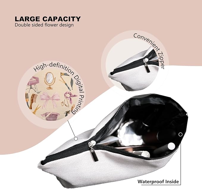 Hairstylist Gifts Women Makeup Bag, Cute Cosmetic Pouch for Hairdressers & Cosmetology Students, Hair Salon Travel Organizer Bag for Teen Girls, Aesthetic Stylist Accessories, 7.5 x 10 in