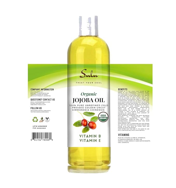 100% Pure Organic Unrefined Golden Jojoba Oil 16 Oz (Ounces)