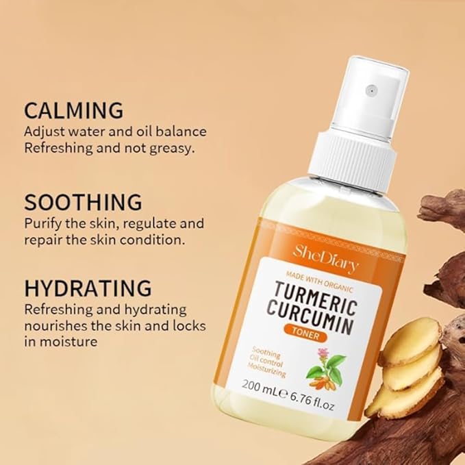 Turmeric Toner Spray Calming Hydrating Soothing Oil Control Moisturizing Face Mist (1)