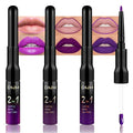 evpct 3Pcs Lavender Dark Violet Purple Matte Lip Liner & Liquid Lipstick Stain Makeup Set for Women, Lip Liner Stain Long Lasting Waterproof Smudge Proof, Cruelty Free Lip Makeup 24 hours originales
