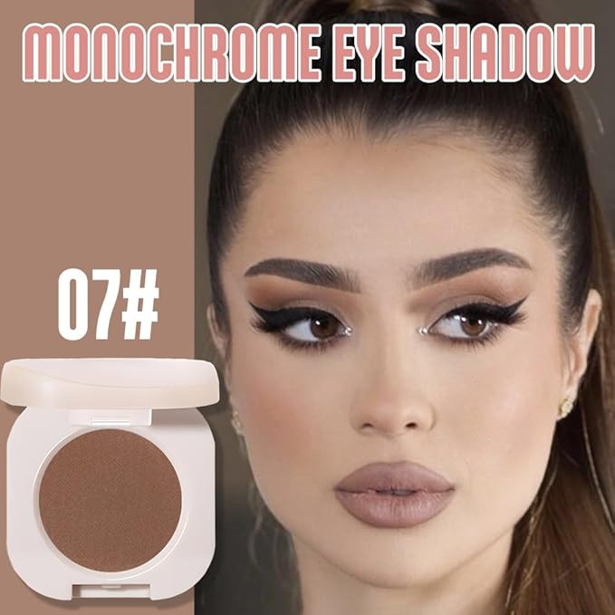 Matte Single Eyeshadow Palette Makeup for Green Blue Eyes, Dark Brown Matte Eyeshadow For Women, Holographic Multichrome Cream Iridescent Single Monochrome Eye Shadow Makeup
