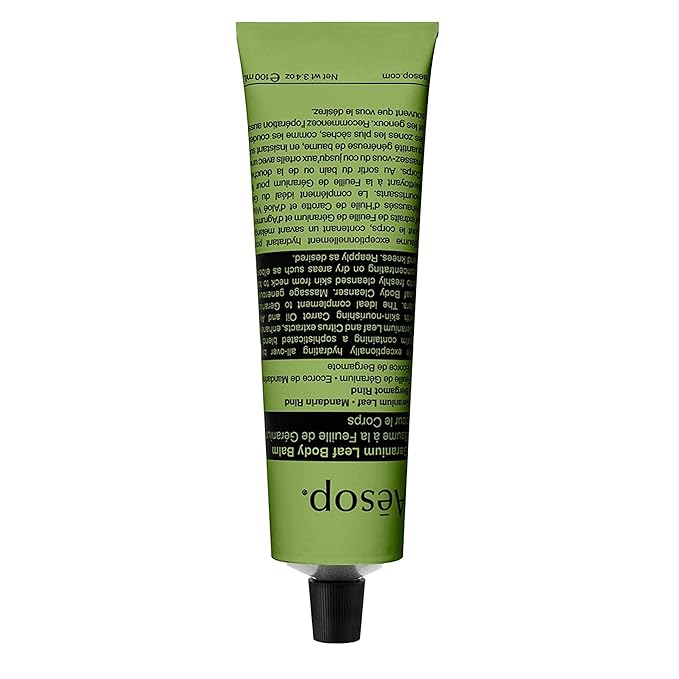Aesop Geranium Leaf Body Balm | Soothing, Balancing Hydration with Geranium Leaf, Mandarin Rind, Bergamot Rind & Nut Oils | Green Citrus Fresh Scent | 100 mL / 3.4 oz