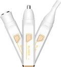 Nose Hair Trimmer for Women, 2025 Professional Painless USB Rechargeable Eyebrow Trimmer, Ear and Nose Hair Trimmer for Men Women, Facial Hair Remover with Powerful Motor, White