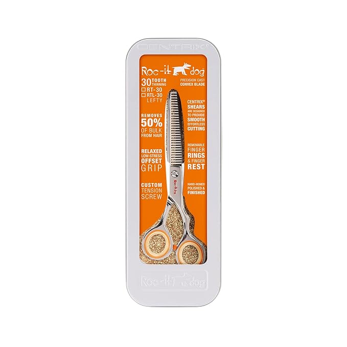 Cricket Centrix Roc-It Dog RT 30 Hair Cutting Scissors - Thinning Professional Hair Scissors for Thinning, Texturizing, Removing Bulk, Barber Supplies Shears