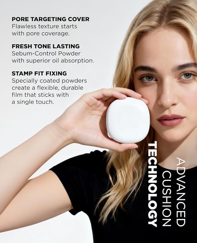 EITHER& Glow Pixel Cushion Foundation, Natural Coverage, Glow Finish – Up to 100 Hours, Moisturizing and Hydrating, Korean Beauty (#25.5P Tan, 12g)