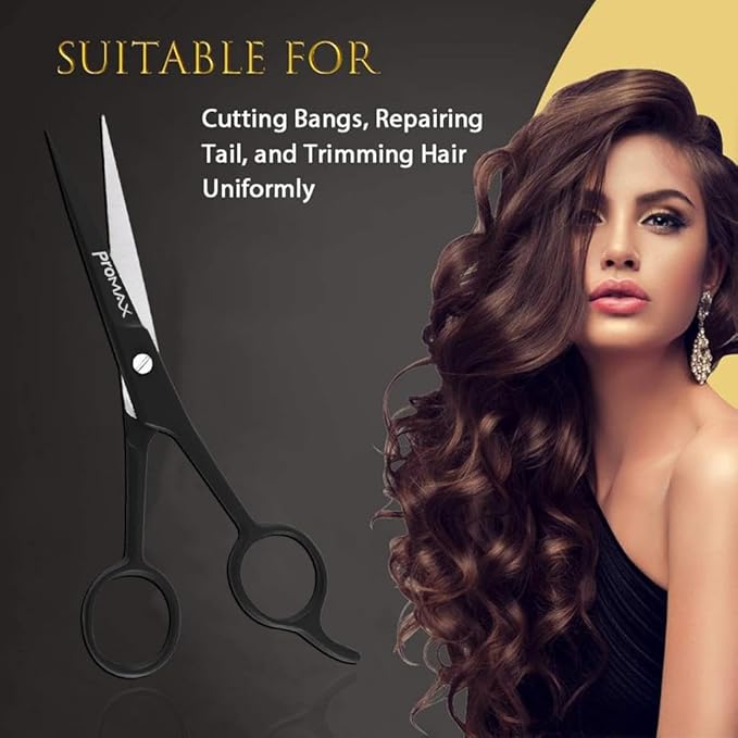 Promax Hair Cutting Scissors,6.5 Inch Hairdressing Scissor, Premium Stainless Steel Razor with Sharp Edge Blade & Salon Scissors, for Men, Women, Barber, Kids, Adults, Pets - 210-10235B