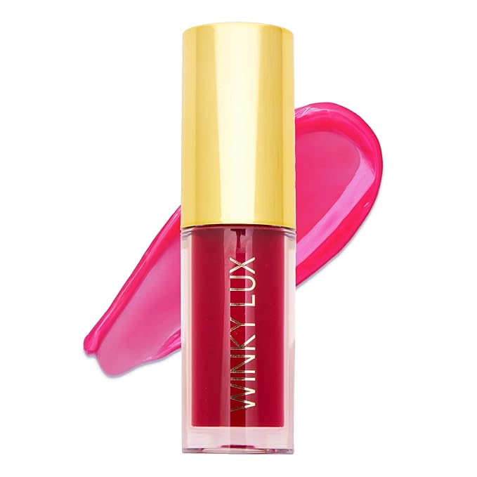Winky Lux Crave Barely There Sheer Tinted Lip Oil - Hydrating Lip Gloss Tint, Cranberry Red Glossy Lip Balm, Juicy Non Sticky Long Lasting Formula, Infused with Jojoba Oil & Soft Vanilla Scent