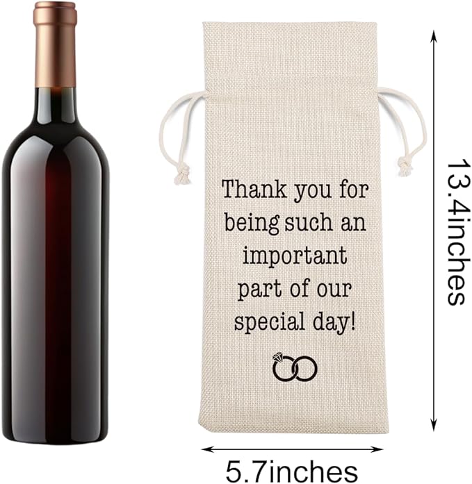 Wedding Officiant Wine Gift Bag Officiant Groomsmen Bridesmaid Proposal Gift Wedding Registry Guest Gifts Pairs Well with Wedding Planning Wine Bags