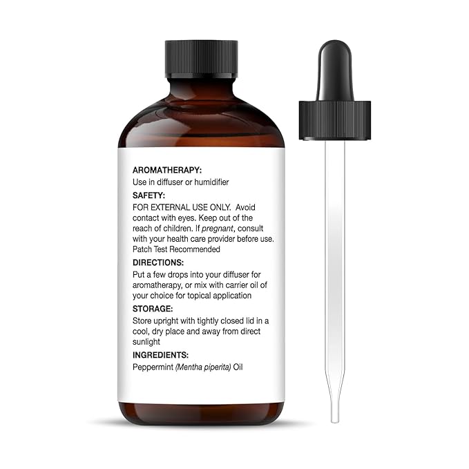 Majestic Pure Peppermint Essential Oil with Glass Dropper - 2 Fl Oz - 100% Pure and Natural Peppermint Oil - Premium Grade Essential Oils for Diffuser, Aromatherapy, Soap and Candle Making