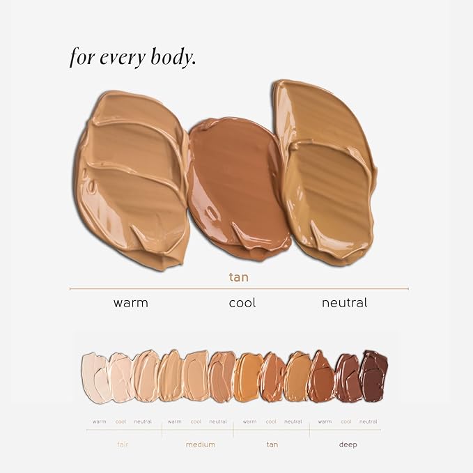 Tinge Tint Body Makeup, Water and Transfer Resistant Up to 48 Hours, Buildable Medium Coverage Body Foundation or Bronzer with Amino Acids, Tattoo Cover Up Makeup, 3.38 FL Oz- Tan Neutral