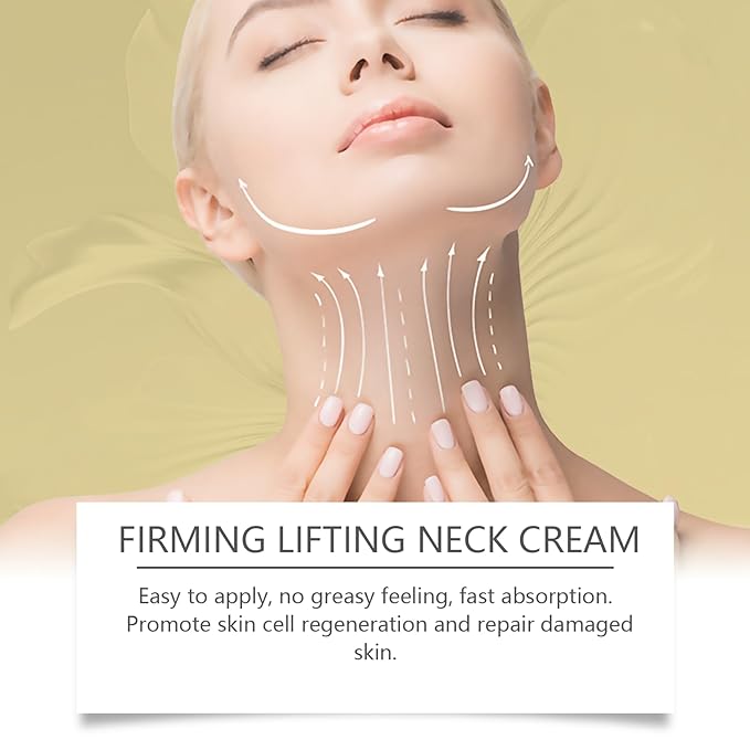 AH-8 Neck and Eye Cream Set with Electric Massage Tightening, Anti-Wrinkle Treatment with Red Light, Deep Moisturizer Bundle Care (Neck Cream)