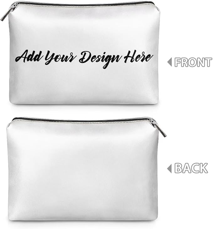 COEQINE Custom Leather Cosmetic Bag for Women 5x7 Inch Travel Makeup Bags Organizer Easy To Clean Cosmetic Pouch for Party Travel Case Gifts for Her Sister