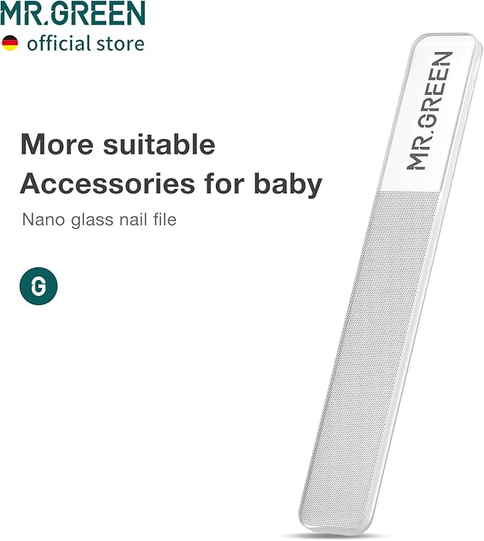 MR.GREEN Baby Safety Nail Clippers Nail Care Clippers Fingernail Cutter Newborn Baby Convenient Nail File Manicure Tools (Baby Nail Clipper+Nano Glass File)