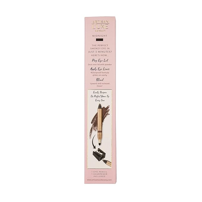 Artisan L'uxe Beauty Jumbo Eyeliner Pencil & Sharpener Smokey Eyes in 3 Minutes Water Proof, Smudge Proof, Long Lasting Age Defying Essential Oils (Shade: Persuasion Olive Green)