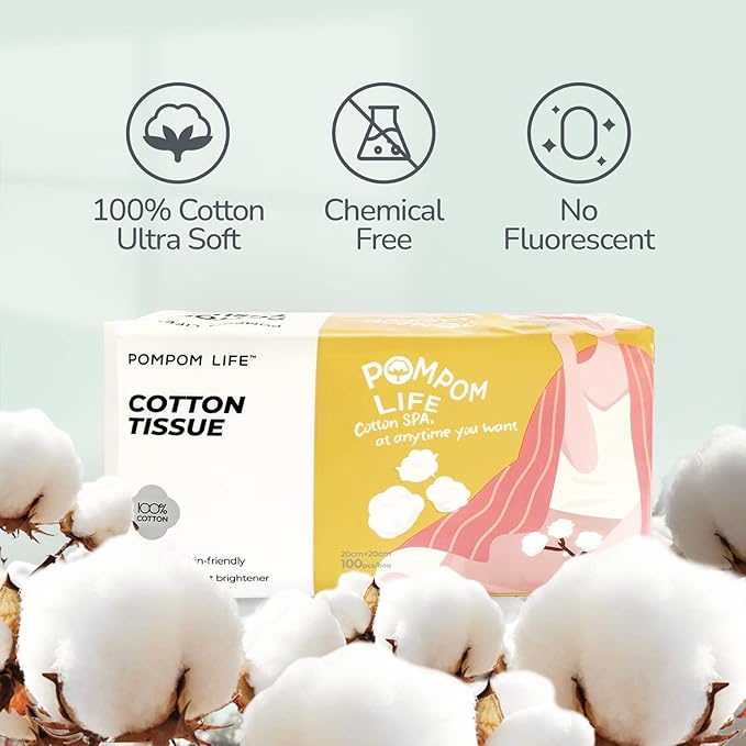 Disposable Face Towel 100 Cont,7.9"X7.9"Clean Face Towelettes for Washing Face, 100% Cotton Soft Dry Wipe, Biodegradable Face Towels & Facial Tissuel Travel Size for Cleaning,Makeup Removal