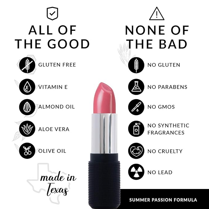 Red Apple Lipstick Audrey Lipstick for Women - Vegan Gluten Free Natural Makeup, Semi-Sheer Hydrating Lip Stick - Organic Lip Gloss with Aloe & Almond Oil