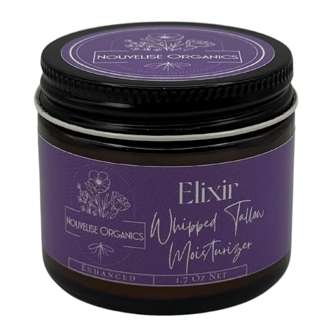 Elixir - Whipped Tallow Moisturizer - Lavender, Cistus, Cedarwood - 100% Natural Grass-Fed Tallow & Organic Jojoba. Chemical-Free. Face & Body for Dry, Sensitive & Eczema-Prone Skin. 0.7 oz