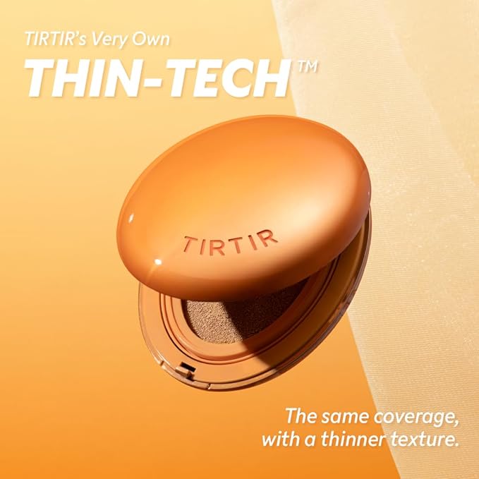 TIRTIR Mask Fit Ai Filter Cushion Foundation | AI-Like Semi-Matte Finish - Up to 72-Hour Medium to Full Coverage Korean BB Cushion Make up Beauty, #25N Mocha, 0.63 Fl Oz