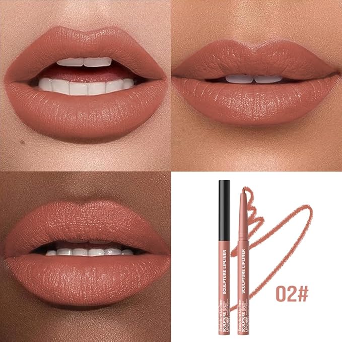 12 Colors Matte Lip Liner Pencil – Long Lasting Waterproof Lip Liner, Smudge Proof Transfer Proof Lip Pencil, High Pigment Lip Makeup for Defining & Filling Lips (02#, 1PCS)