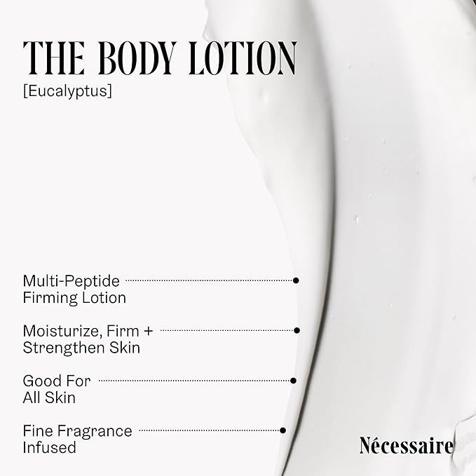 Nécessaire The Body Duo (Eucalyptus) Skincare Gift Set For Women + Men - The Body Wash 16.9oz + The Body Lotion 15.2oz. Multi-Oil Shower Gel Cleanser + Multi-Peptide Body Moisturizer. Non-Comedogenic.