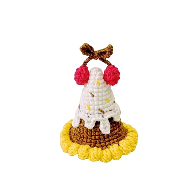 Crochet Knitting Hair Clip for Girls/Daughter, Gift for Her Birthday, Finished Handmade Wool Knitted Cherry Hat