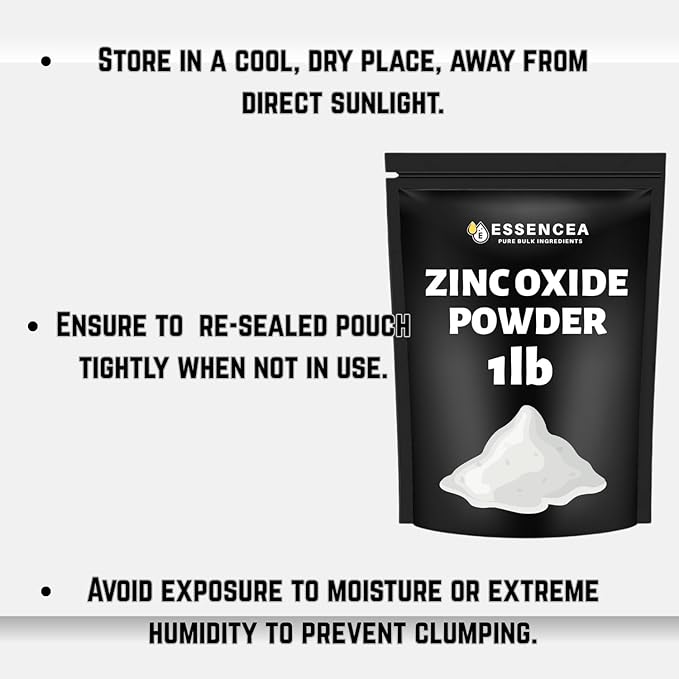 Zinc Oxide Powder 1lb - Body Cream Powder Pure Bulk Ingredients | Non Nano & Uncoated | Added to DIY Essentials Soaps Lotions | Pure & Versatile (16 Ounces) [Packaging may vary]