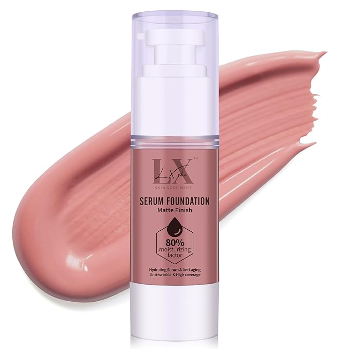 Moisturizing Foundation with 1% Hyaluronic acid, Deep Hydration & High Coverage Serum Foundation for A Smooth & Satin Finish, 403 Deep