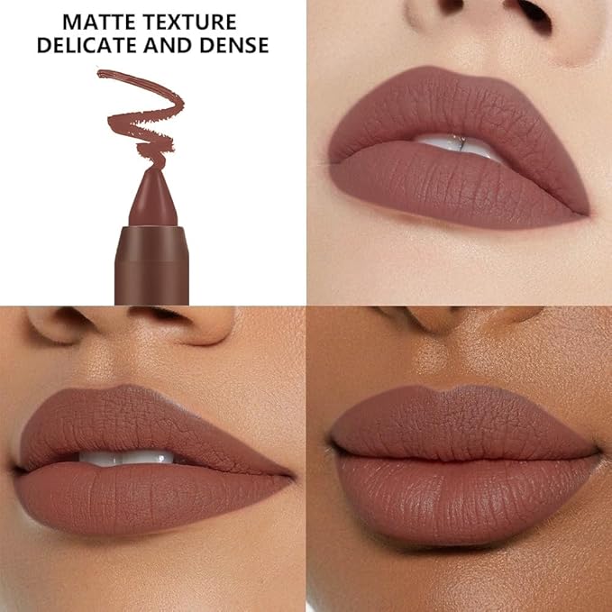 BINGBRUSH 2 in 1 Lip Liner and Lipstick Combo, Matte Lipstick Long Lasting Waterproof Lip Pencil Crayon, Smudge Proof Lip Stain,Hign Pigmented Women’s Makeup (03#Rose Mirage)