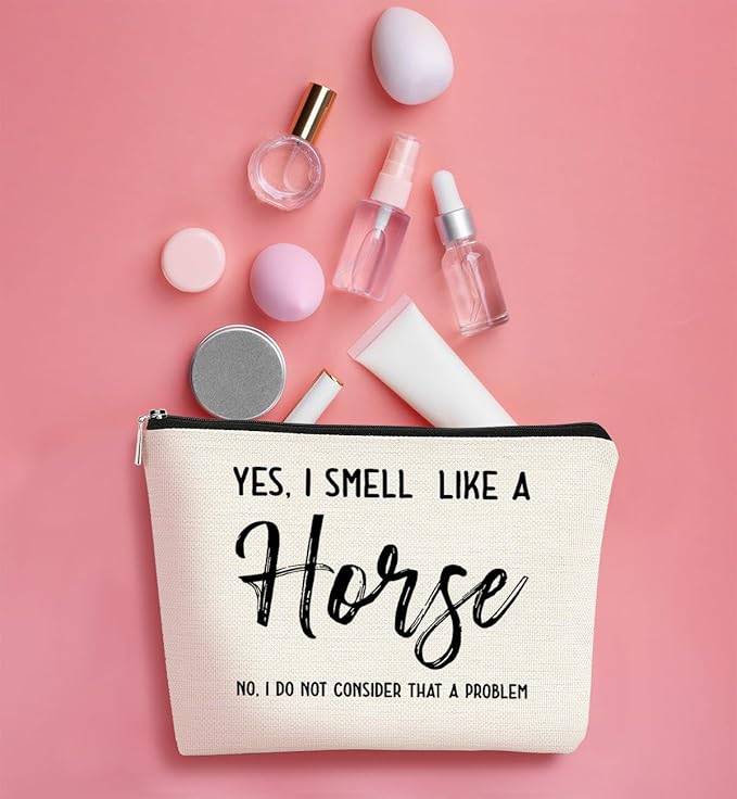 Horse Gifts - Horse Lovers Small Makeup Bag, Funny Cosmetic Bag for Women, Christmas & Birthday Gifts