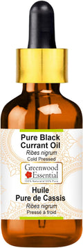 Greenwood Essential Pure Black Currant Oil (Ribes nigrum) with Glass Dropper Cold Pressed 50ml (1.69 oz)