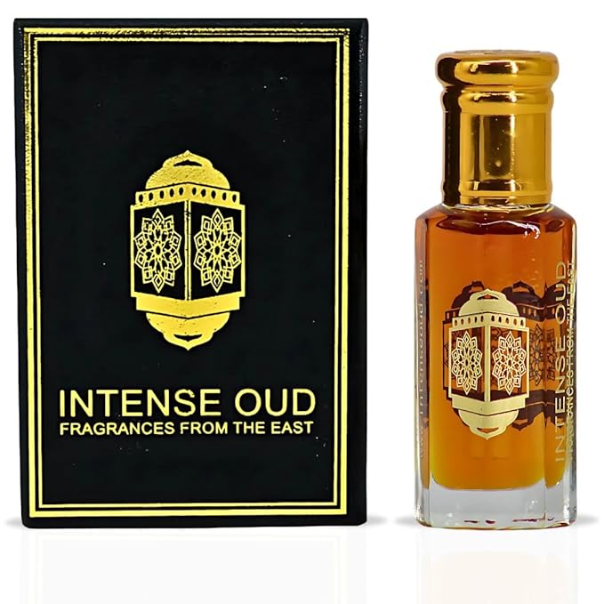 INTENSE OUD Dark Oud Ispahan Long Lasting Arabian Perfume Oils for Women 12ML (0.40 OZ) Bold Fragrance Oil With Rose, Saffron & Oud Notes – Premium Concentrated Perfume Oil in Black Gift Box