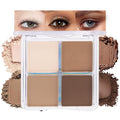 evpct Nude Brown Matte Powder Eyeshadow Quad Palette, Light Nude Pink Natural Dark Brown Matte Smoky High Pigmented Mini Eye Shadow Palette Makeup for Women, Waterproof Smudge Proof Vegan Cruelty-free
