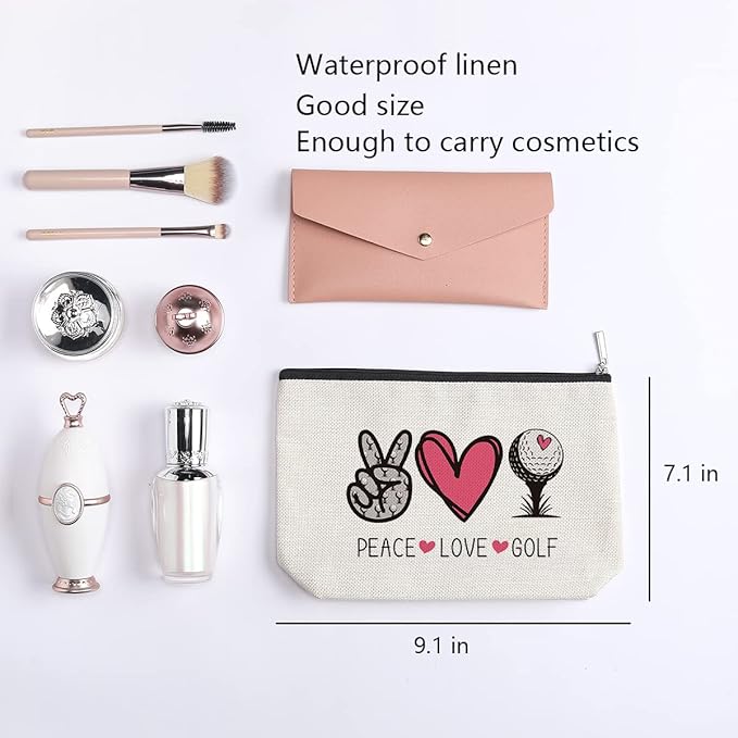 Golf Gifts Balls for Women Cosmetic Bag Small Makeup Bag Birthday Christmas Gifts for Golfers Players Coaches Friends Golf Accessories Ball Bag
