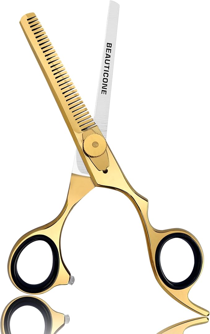 BEAUTICONE Thinning Shears for Hair Cutting, Professional Barber Hair Scissors, texturizing shears for Women/Men Trimming, Salon, Hair Layering scissor, Stainless Steel