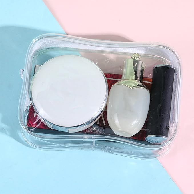 36 PCS Clear Makeup Bags Bulk Clear Cosmetics Bag Plastic Travel Bags Clears Plastic Toiletry Bags With Zipper Waterproof Portable Clears Bag for Travel Women Men Bathroom Organizing,White