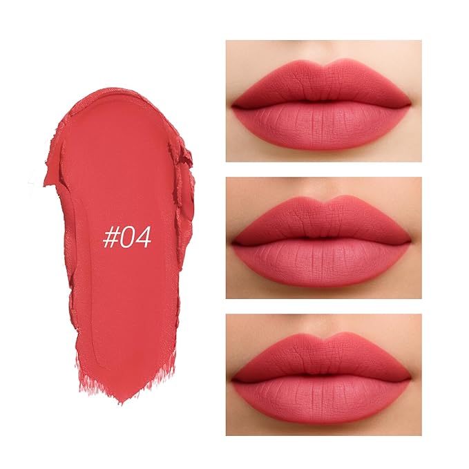 Erinde Matte Lipstick Lip Liner Crayon for Women, 24 Hour Lipstick Lip Liner Pencil, Neutral Lip Stick Lipliner Waterproof Long Lasting Smudge Proof, Vegan & Cruelty-Free, 04 Tomato Coral